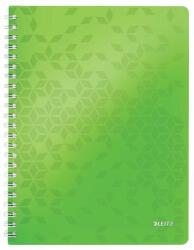 Leitz Spirálfüzet, A4, vonalas, 80 lap, LEITZ Wow , zöld (46370054)