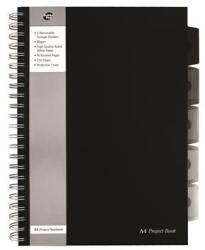 Pukka Pad Spirálfüzet, A4, vonalas, 125 lap, PUKKA PAD Black project book , fekete (SBPROBA4)