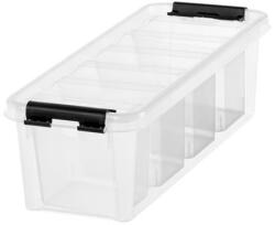 SMARTSTORE Műanyag tárolódoboz, fekete fogantyúkkal, 4 rekeszes, SMARTSTORE Classic 4 , átlátszó (3458710) - tabexpress
