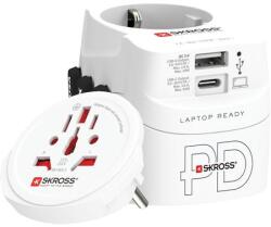 SKROSS Adapter, világutazóknak, 1xUSB-A, 1xUSB-C PD, 45W, USB-C kábel, SKROSS (1.302474) - tabexpress