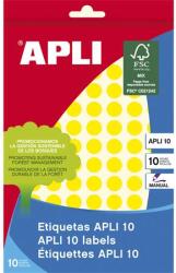 APLI Etikett, 10 mm kör, kézzel írható, színes, APLI, sárga, 1008 etikett/csomag (2730) - tabexpress