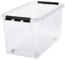 SMARTSTORE Műanyag tárolódoboz, 70 liter, fekete fogantyúkkal, SMARTSTORE Classic 70 , átlátszó (3530170) - tabexpress