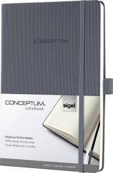 Sigel Jegyzetfüzet, exkluzív, A5, kockás, 97 lap, keményfedeles, SIGEL Conceptum , sötétszürke (CO658)