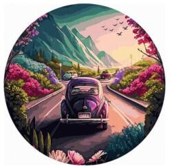 Makana Utazzunk a természetbe - Számfestő készlet, kerek kerettel (40x40 cm)