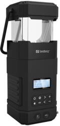 Sandberg Akkubank - Survivor Lantern All-in1 10000 (kültéri; USB-A+USB-C; FM rádió, Napelem, hangszóró, bluetooth, IPX5) (420-90)