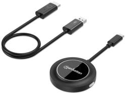 Manhattan Vezetéknélküli videójel átjátszó - 1080p@60Hz, USB-C jeltovábbító - HDMI-USB-A jelátvevő, Fekete (208420) - smart-otthon