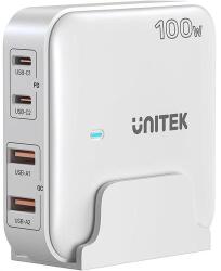 Unitek Asztali töltő GaN 100W 2xUSB-A 2xUSB-C (P1229AWH01-EU)