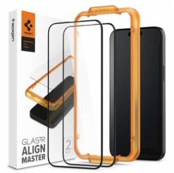 Spigen Alm Glass FC do iPhone 15 Pro Max 6.7" 2 db fekete keret AGL06875 (8809896751995-AGL06875)