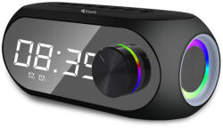 Kisonli Тонколона Kisonli LP-2S, Bluetooth, Часовник, SD, FM, AUX, RGB, Черен - 22280 Будилник