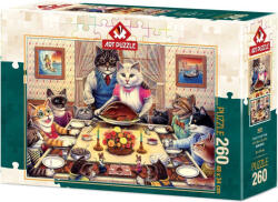 Art Puzzle Пъзел Art Puzzle от 260 части - Семейство котки на банкет (5025)