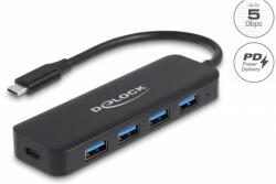 Delock USB Type-C Hub 4 Port USB 3.2 Gen 1 Power Delivery-vel 85 Watt (64170)