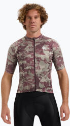 Rogelli Essential Graphic II férfi kerékpáros trikó taupe / bordó