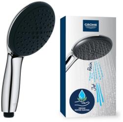 GROHE Vitalio 110, cap de dus, economie suplimentara de apa, 6l pe minut (dus de mana cu 2 tipuri de pulverizare, conexiune standard, inel din silicon protejeaza impotriva caderilor), rotund, cromat, 279461