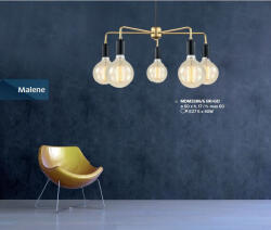Italux Függeszték Fekete Malene ITALUX-MDM3386-5-BK-GD (MDM3386-5-BK-GD)