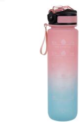 Trizand 24497 Motivációs kulacs, 1000 ml, kék-rózsaszín (24497)