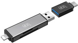 GKK USB и Card Reader за iPhone/iPad/Mac (Lightning), Сив (6945484703341)