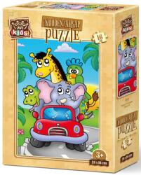 Art Puzzle Puzzle din lemn Art Puzzle din 16 de piese - Elefantul sofer (5850) Puzzle
