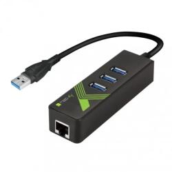 TECHLY Idata USB-Etgiga-3U2 Dokkoló Állomás és Port Replikátor USB 3.2 Gen 1 3.1 Gen 1 Type-A Fekete