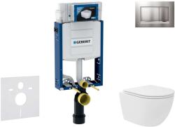 Geberit Kombifix - Előfali szerelő készlet, kompakt WC Oudee Vortex és softclose ülőke, Sigma30 vezérlőgomb, lakkozott króm matt/króm SANI15CA1128 (SANI15CA1128)
