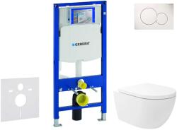 Geberit Duofix - Előfali szerelő készlet, Oudee Vortex WC és softclose ülőke, Sigma01 vezérlőgomb, alpesi fehér SANI11CA3173 (SANI11CA3173)