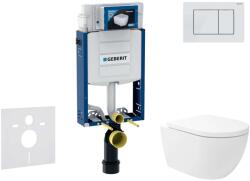 Geberit Kombifix - Előfali szerelő készlet, Oudee Vortex WC és softclose ülőke, Sigma30 vezérlőgomb, fehér/matt fehér SANI15CA3184 (SANI15CA3184)