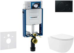 Geberit Kombifix - Előfali szerelő készlet, Oudee Vortex WC és softclose ülőke, Sigma01 vezérlőgomb, fekete SANI15CA5140 (SANI15CA5140)