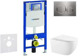 Geberit Duofix - Előfali szerelő készlet, Gaia WC és softclose ülőke, Sigma20 vezérlőgomb, acél SANI11CA6102 (SANI11CA6102)