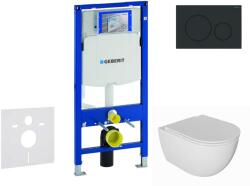 Geberit Duofix - Előfali szerelő készlet, Oudee WC és softclose ülőke, Sigma20 vezérlőgomb, matt fekete/fekete SANI11CA5128 (SANI11CA5128)