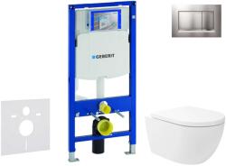 Geberit Duofix - Előfali szerelő készlet, Oudee Vortex WC és softclose ülőke, Sigma30 vezérlőgomb, matt króm/lakkozott króm SANI11CA1148 (SANI11CA1148)