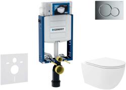 Geberit Kombifix - Előfali szerelő készlet, Oudee Vortex WC és softclose ülőke, Sigma01 vezérlőgomb, fényes króm SANI15CA1134 (SANI15CA1134)