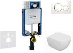 Geberit Kombifix - Előfali szerelő készlet, Oudee WC és softclose ülőke, Sigma20 vezérlőgomb, fehér/aranyozott SANI15CA3119 (SANI15CA3119)