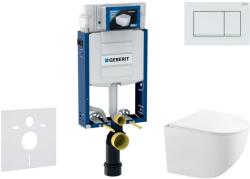 Geberit Kombifix - Előfali szerelő készlet, Gaia kompakt WC és softclose ülőke, Sigma30 vezérlőgomb, fehér/matt fehér SANI15CA3130 (SANI15CA3130)