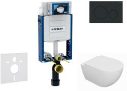 Geberit Kombifix - Előfali szerelő készlet, Oudee WC és softclose ülőke, Sigma20 vezérlőgomb, matt fekete/fekete SANI15CA5110 (SANI15CA5110)