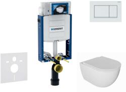 Geberit Kombifix - Előfali szerelő készlet, Oudee WC és softclose ülőke, Sigma30 vezérlőgomb, fehér/matt fehér SANI15CA3124 (SANI15CA3124)