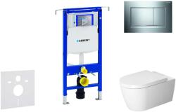 Geberit Duofix - WC modul nyomógombbal Sigma30, fényes króm/matt króm + Duravit ME by Starck - WC és ülőke, perem nélküli, SoftClose 111.355. 00.5 NM6 (111.355.00.5 NM6)