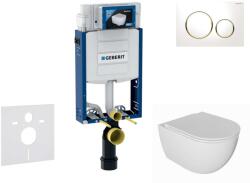 Geberit Kombifix - Előfali szerelő készlet, Oudee WC és softclose ülőke, Sigma20 vezérlőgomb, fehér/aranyozott SANI15CA3122 (SANI15CA3122)