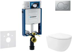 Geberit Kombifix - Előfali szerelő készlet, Oudee Vortex WC és softclose ülőke, Sigma01 vezérlőgomb, lakkozott matt króm SANI15CA1133 (SANI15CA1133)