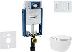 Geberit Kombifix - Előfali szerelő készlet, kompakt WC Oudee Vortex és softclose ülőke, Sigma30 vezérlőgomb, fehér/matt fehér SANI15CA3139 (SANI15CA3139)