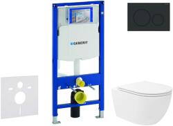 Geberit Duofix - Előfali szerelő készlet, Oudee Vortex WC és softclose ülőke, Sigma20 vezérlőgomb, matt fekete/fekete SANI11CA5152 (SANI11CA5152)
