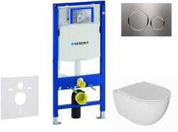 Geberit Duofix - Előfali szerelő készlet, Oudee WC és softclose ülőke, Sigma20 vezérlőgomb, acél SANI11CA6101 (SANI11CA6101)