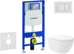 Geberit Duofix - Előfali szerelő készlet, Oudee Vortex WC és softclose ülőke, Sigma30 vezérlőgomb, fehér/matt fehér SANI11CA3178 (SANI11CA3178)
