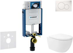 Geberit Kombifix - Előfali szerelő készlet, Oudee Vortex WC és softclose ülőke, Sigma01 vezérlőgomb, alpesi fehér SANI15CA3179 (SANI15CA3179)