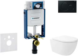 Geberit Kombifix - Előfali szerelő készlet, Oudee Vortex WC és softclose ülőke, Sigma01 vezérlőgomb, fekete SANI15CA5135 (SANI15CA5135)