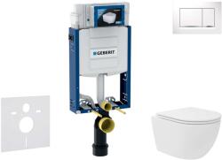 Geberit Kombifix - Előfali szerelő készlet, kompakt WC Oudee Vortex és softclose ülőke, Sigma30 vezérlőgomb, fehér/króm SANI15CA3136 (SANI15CA3136)