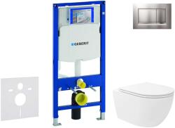 Geberit Duofix - Előfali szerelő készlet, Oudee Vortex WC és softclose ülőke, Sigma30 vezérlőgomb, matt króm/lakkozott króm SANI11CA1154 (SANI11CA1154)
