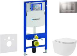 Geberit Duofix - Előfali szerelő készlet, kompakt WC Oudee Vortex és softclose ülőke, Sigma30 vezérlőgomb, lakkozott króm matt/króm SANI11CA1142 (SANI11CA1142)