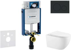 Geberit Kombifix - Előfali szerelő készlet, Gaia WC és softclose ülőke, Sigma20 vezérlőgomb, matt fekete/fekete SANI15CA5118 (SANI15CA5118)