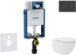 Geberit Kombifix - Előfali szerelő készlet, Oudee Vortex kompakt WC és softclose ülőke, Sigma30 vezérlőgomb, matt fekete/fekete SANI15CA5129 (SANI15CA5129)