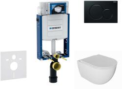 Geberit Kombifix - Előfali szerelő készlet, Oudee WC és softclose ülőke, Sigma01 vezérlőgomb, fekete SANI15CA5113 (SANI15CA5113)