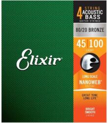ELIXIR - 80/20 Bronze NanoWeb (14502) 045-100 Light akusztikus basszusgitár húrkészlet - dj-sound-light
